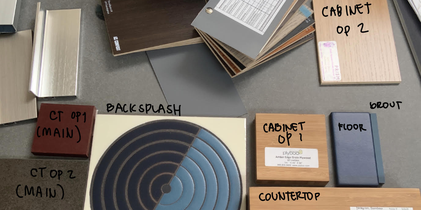 Close image of various materials samples used in #ecorenovate project - photo