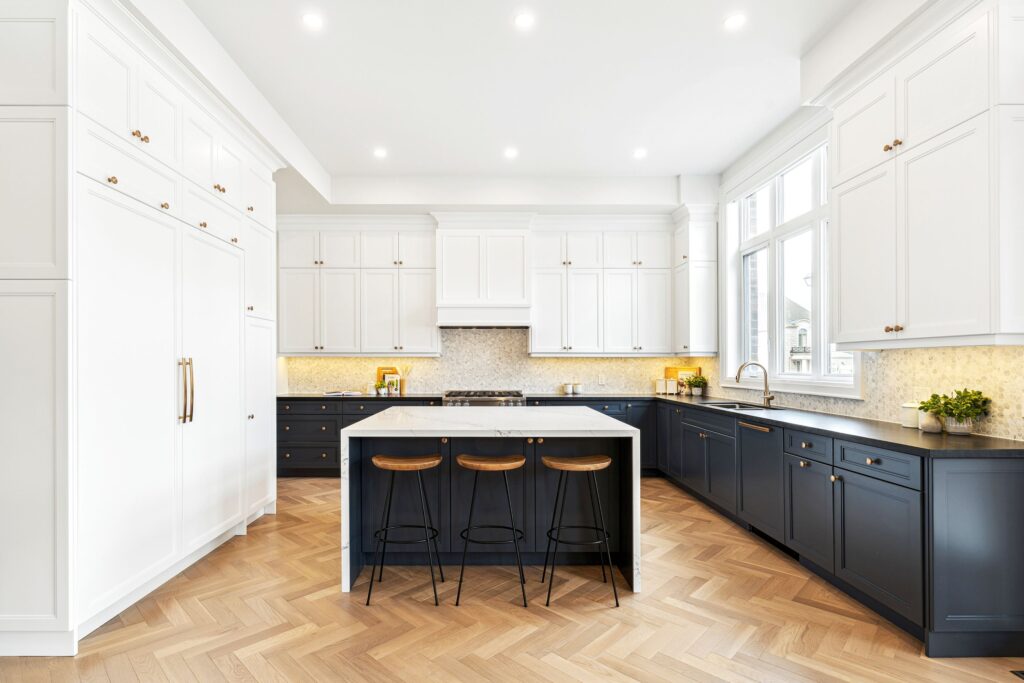 interior view of light-filled kitchen in net zero home - photo